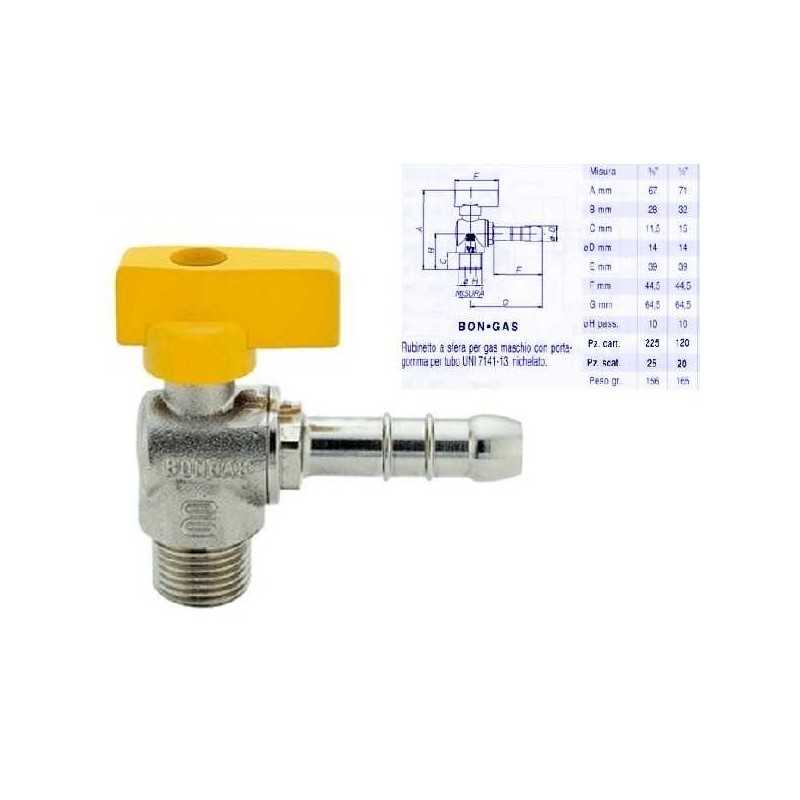 VALVOLA GAS METANO CON PORTAGOMMA 1/2 - 