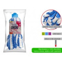 Mocio fiocco lavapavimenti in microfibra a treccia - Fibra riccio il ricambio per Mop in microfibra a treccia. Attacco univers