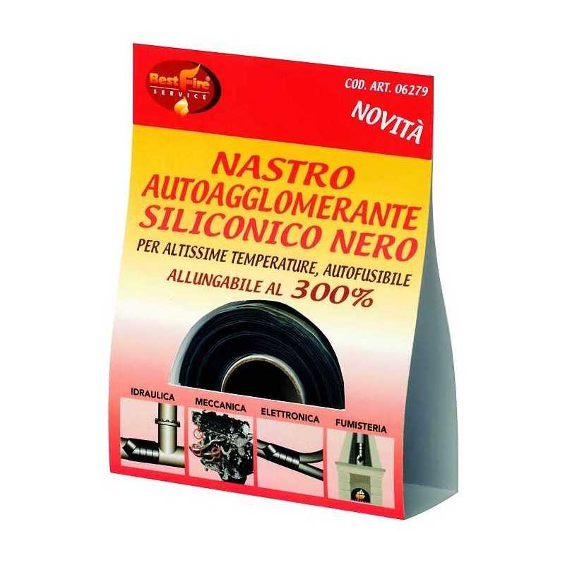 Buy NASTRO AUTOAGGLOMERANTE SILICONICO NERO PER ALTISSIME TEMPERATURE 3mt 