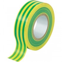 Nastro isolante antifiamma da elettricista Giallo-Verde 19 mm x 25 mt per isolare fili, cavi elettrici e di telecomunicazione   