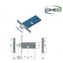 OMEC 380 SERRATURA INFILARE PER FASCIA MECCANICA ALLUMINIO E60 CILINDRO OVALE F16 OMEC - Scatola e coperchio in acciaio zincato