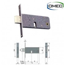 OMEC 880 SERRATURA INFILARE PER FASCIA MECCANICA ALLUMINIO E80 CILINDRO OVALE F16 OMEC - Scatola e coperchio in acciaio zincato
