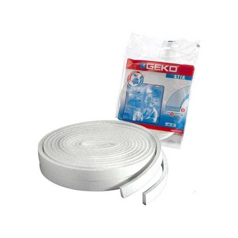 Guarnizione adesiva parafreddo paraspifferi in spugna per porte e finestre 30x8mm 4 metri BIANCO GEKO - Guarnizione in resina d
