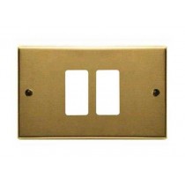 Placca alluminio Tipo MAGIC bronzo 2 fori ravvicinati - Placca a 2 moduli ravvicinati Bticino serie Magic bronzata modello con