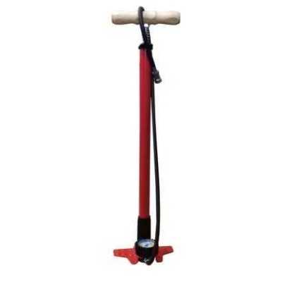 POMPA BICI CON MANOMETRO   - Pompa officina professionale con manometro e manico in legno per gonfiaggio ruote biciclette
Pressi