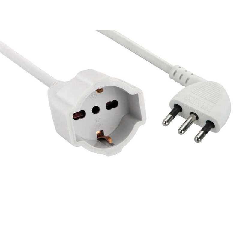 PROLUNGA LINEARE CAVO 3x1 SPINA 16A + PRESA SCHUKO 3 Metri BIANCA FRIGGERI - 