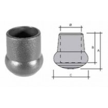 Puntale sottopiede calzante a pera in PVC Ø 32 mm inserimento esterno - PUNTALE SOTTOPIEDE A PERA TONDO in PVC per inserimento