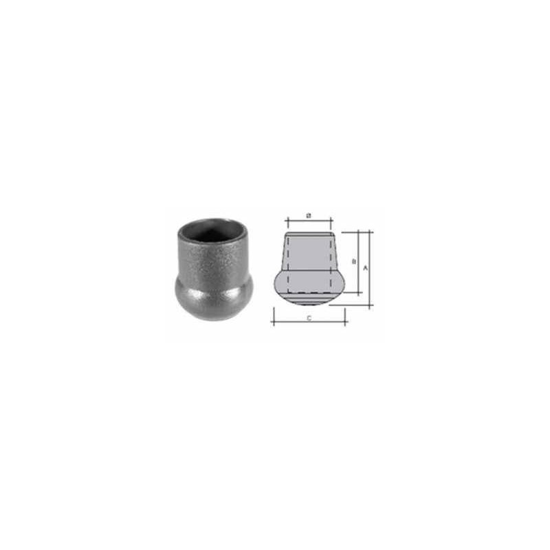 Puntale sottopiede calzante a pera in PVC Ø 35 mm inserimento esterno - PUNTALE SOTTOPIEDE A PERA TONDO in PVC per inserimento
