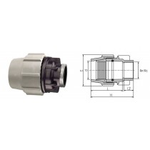 RACCORDO FEMMINA PLASSON Ø 20x1/2" PLASSON - I raccordi a compressione BIANCO &amp; NERO PLASSON sono idonei all’utilizzo per a