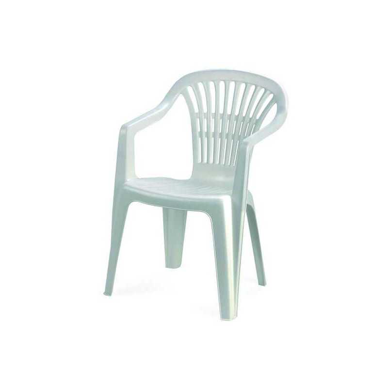 Sedia plastica con schienale basso Bianca da arredamento esterno giardino - Sedia in polipropilene bianco monoblocco impilabil Sedia plastica con schienale basso Bianca da arredamento esterno giardino - Sedia in polipropilene bianco monoblocco impilabil