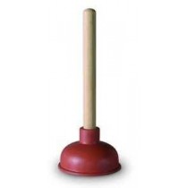 STURALAVANDINO GOMMA MORBIDA ROSSA MANICO LEGNO 150mm   - 