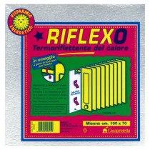 PANNELLO TERMORIFLETTENTE RIFLEX cm 100x70 - Realizzato in poliuretano espanso ed accoppiato ad un film di VERO ALLUMINIO con 