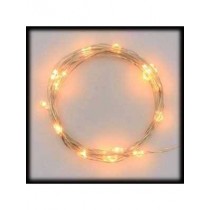 Festone luminoso luci natale microluci a batteria 80 led BIANCO CALDO cavo 8 metri 8 modalità luce uso interno/esterno - 