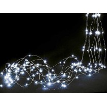Festone luminoso luci natale a cascata microluci 15 fili da 32 led BIANCO FREDDO per interno/esterno - 