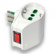 ADATTATORE DOPPIO CON PRESE UNIVERSALI SPINA 10A + INTERRUTTORE 87310 FANTON  - 