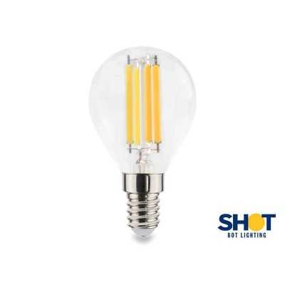 LAMPADA LED SFERA FILAMENTO E14 6W - 60W - SFERA LED STICK 220-240V Lampada a led a forma di sfera diametro 45mm, altezza 80mm