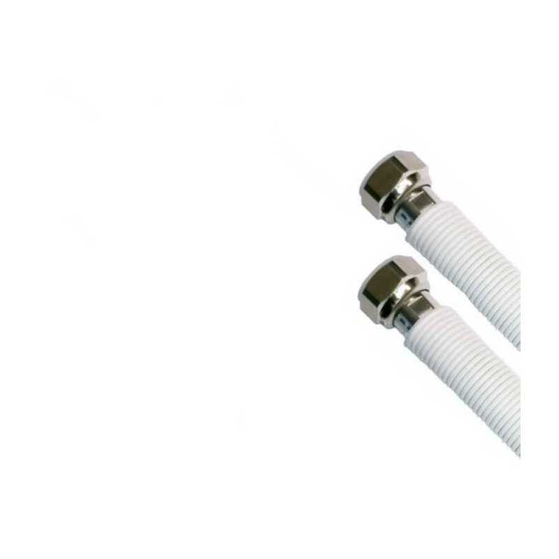 TUBO FLESSIBILE UNISUPER ACQUA FF 3/4" ESTENSIBILE 29-52cm BIANCO PER CALDAIE, BOILER, CONDIZIONATORI E FANCOIL, PANNELLI SOLAR 