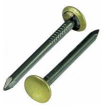 CHIODI ACCIAIO TEMPERATO TESTA OTTONE 2x30mm 100 pezzi - 