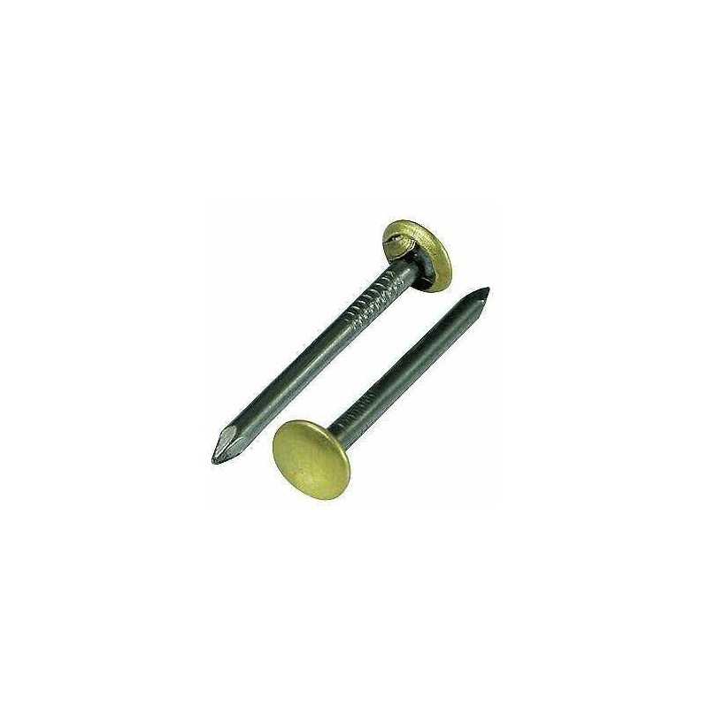 CHIODI ACCIAIO TEMPERATO TESTA OTTONE 2x35mm 50 pezzi FERR.PLAST s.r.l. - 