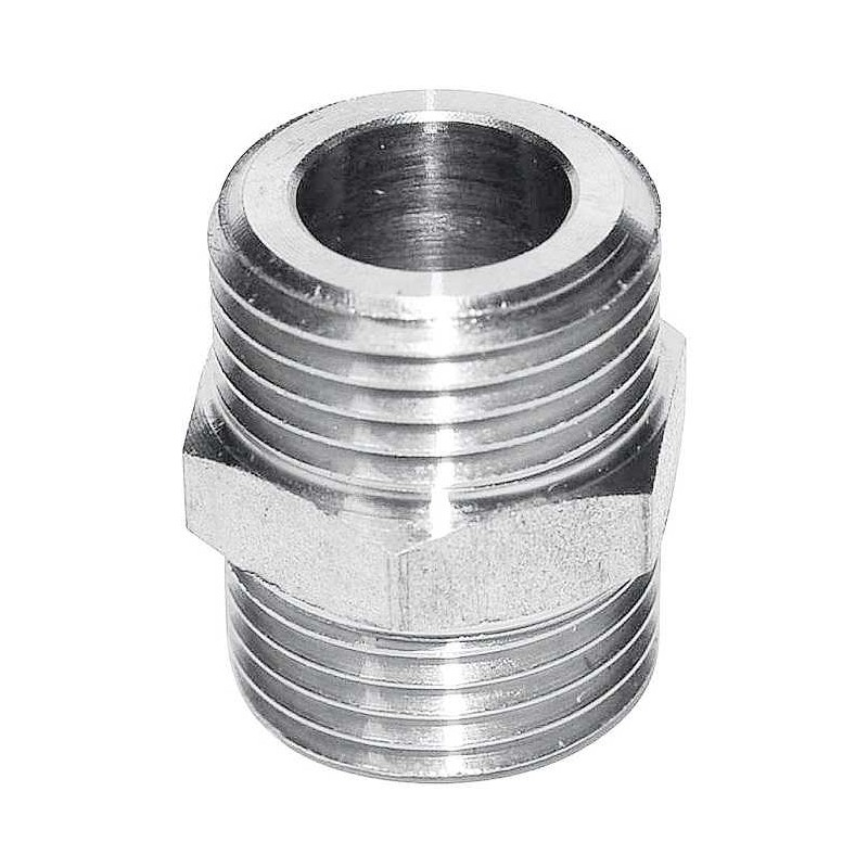 Buy Nipplo doppio in acciaio zincato per tubi flessibili in acciaio inox 3/4" 